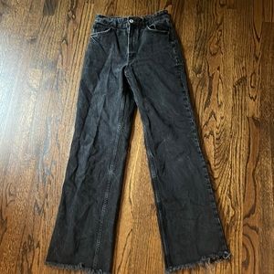 Zara high rise wide leg black jeans